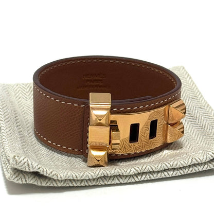 エルメス コリエドシアン U:2022 ブレスレット T2 GP×レザー ゴールド ブラウン E0416