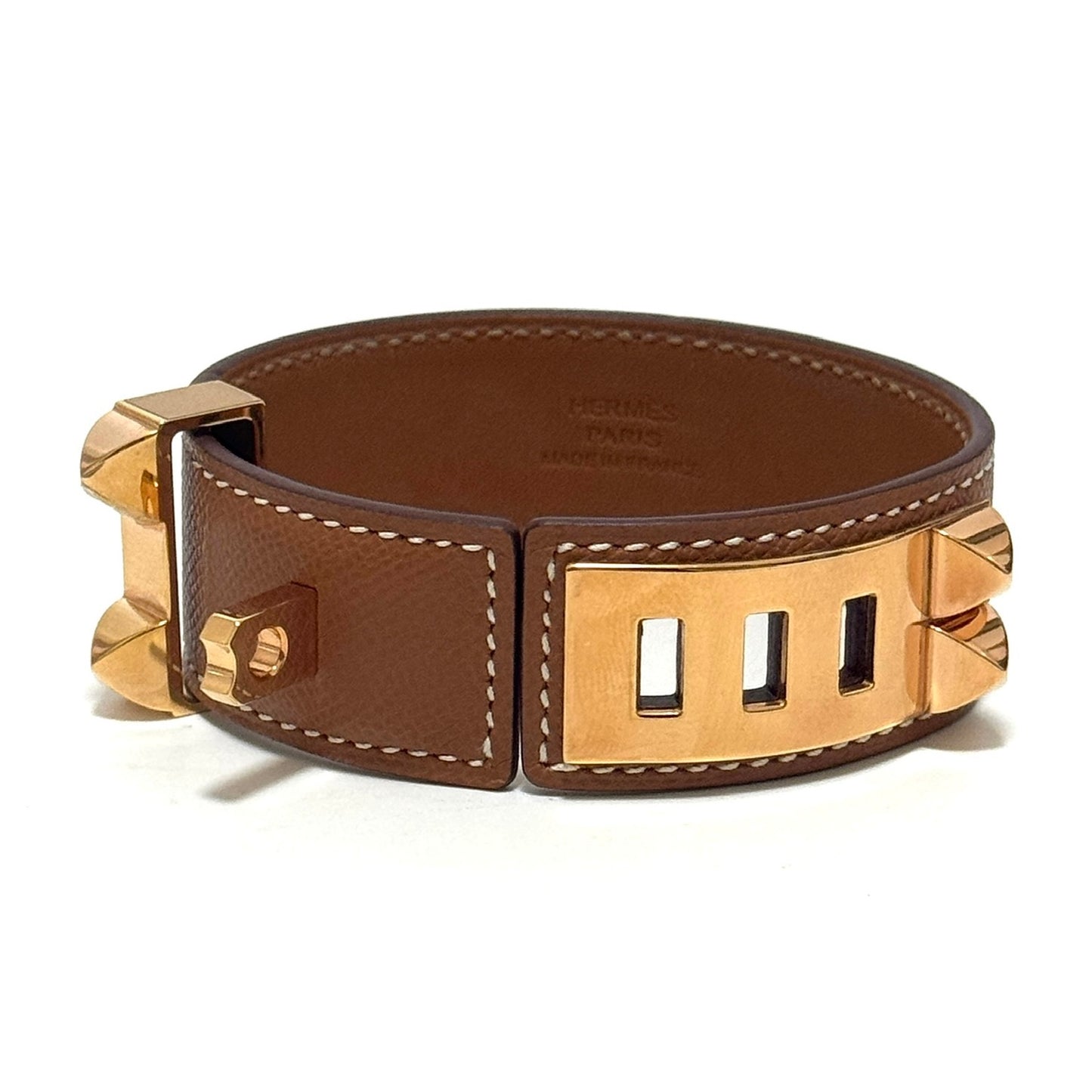 エルメス コリエドシアン U:2022 ブレスレット T2 GP×レザー ゴールド ブラウン E0416