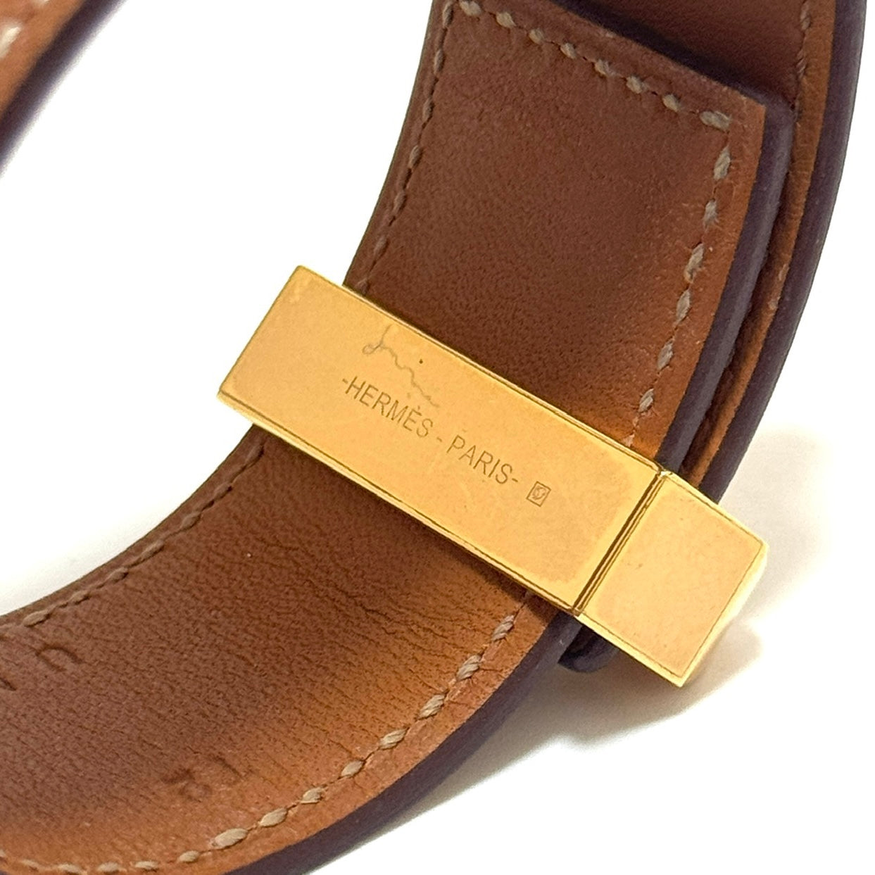エルメス コリエドシアン U:2022 ブレスレット T2 GP×レザー ゴールド ブラウン E0416
