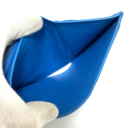 ルイヴィトン×草間彌生 モノグラムアンプラント ポルトフォイユクレア M82104 レザー コンパクトウォレット ブルー RFID反応有 E0410