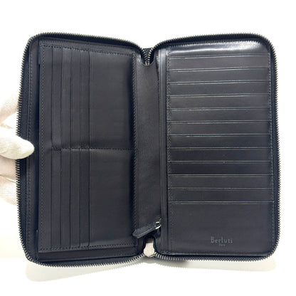 ベルルッティ カリグラフィ レザー ラウンドジップウォレット グラデーション ブルー E0422