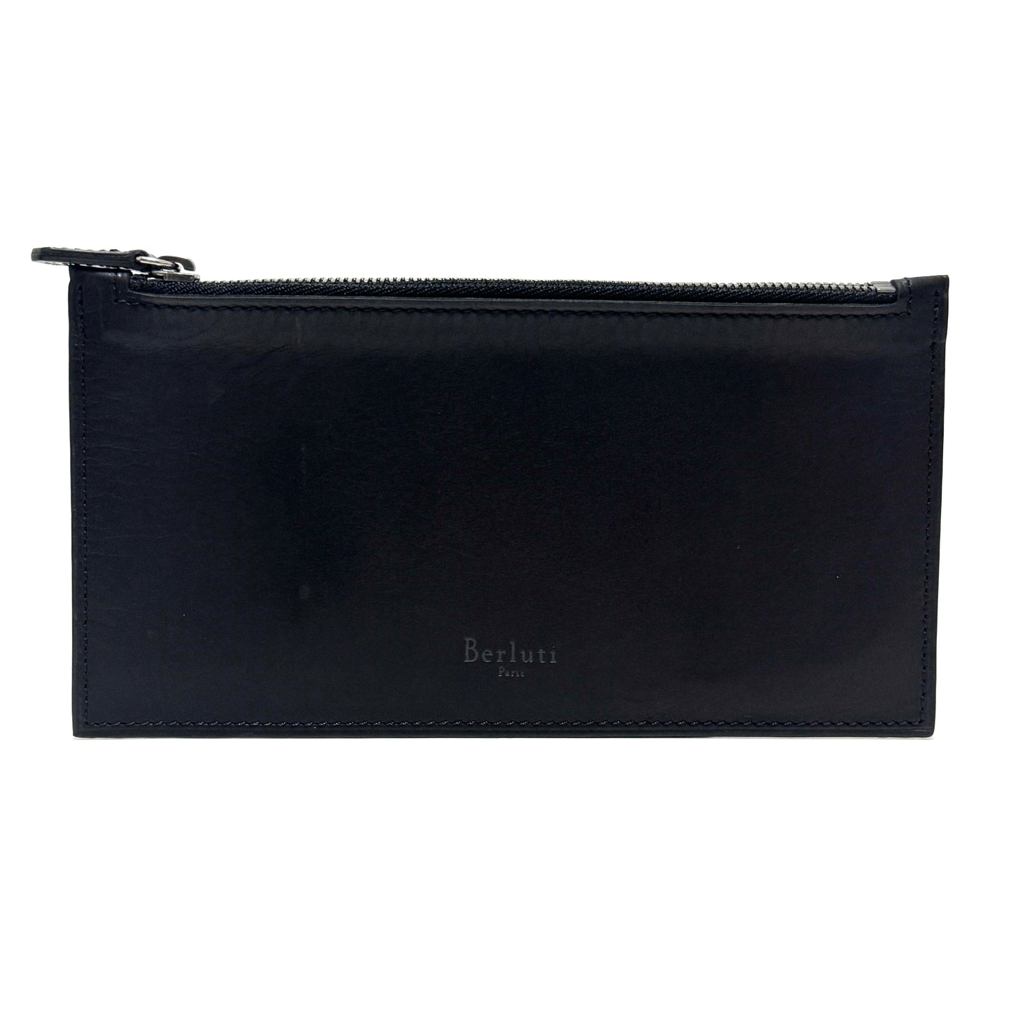 ベルルッティ カリグラフィ レザー ラウンドジップウォレット グラデーション ブルー E0422