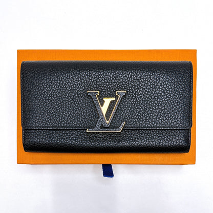 B1155 ルイヴィトン ポルトフォイユカプシーヌ トリヨン ブラック 長財布 RFID