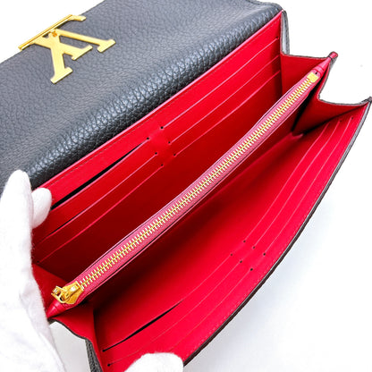 B1155 ルイヴィトン ポルトフォイユカプシーヌ トリヨン ブラック 長財布 RFID