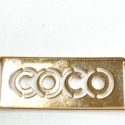 B1577 シャネル COCO ラインストーン ロゴプレート チェーン ネックレス ベルト 2way【買戻し対象】