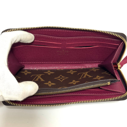 ルイヴィトン M60742 ポルトフォイユ・クレマンス フューシャ モノグラム 長財布 ICチップ B3170