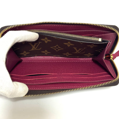 ルイヴィトン M60742 ポルトフォイユ・クレマンス フューシャ モノグラム 長財布 ICチップ B3170