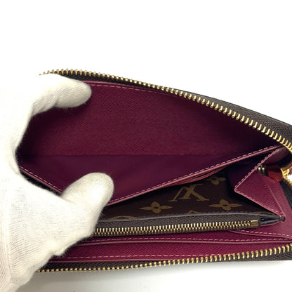 ルイヴィトン M60742 ポルトフォイユ・クレマンス フューシャ モノグラム 長財布 ICチップ B3170