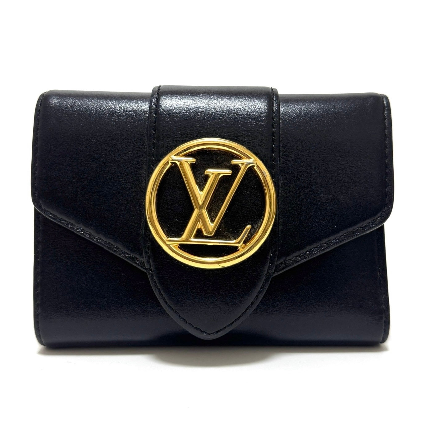 ルイヴィトン ポルトフォイユ ポンヌフ コンパクト 財布 三つ折り 黒 B3280