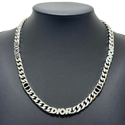 ディオール DIOR チェーンリンク ネックレス ラインストーン シルバー B3234