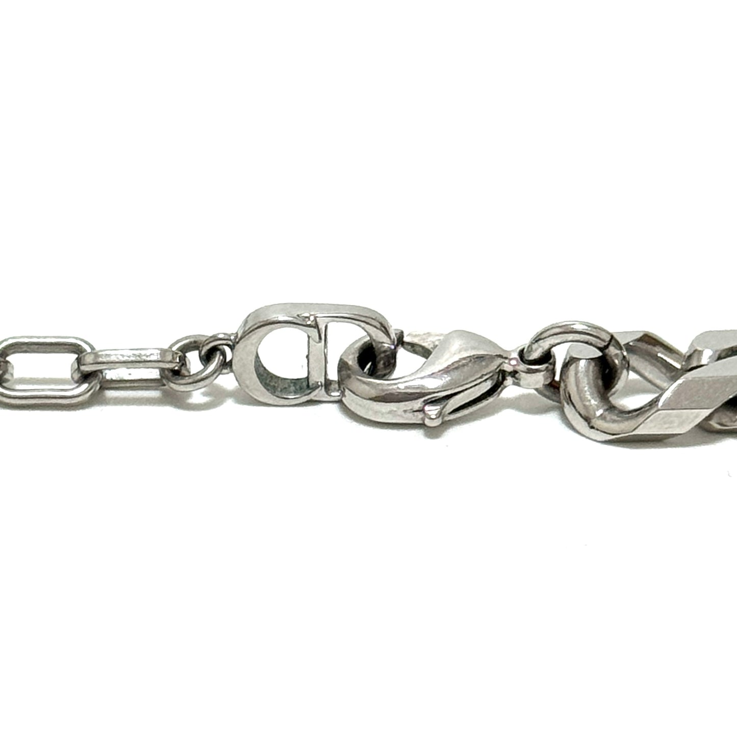 ディオール DIOR チェーンリンク ネックレス ラインストーン シルバー B3234