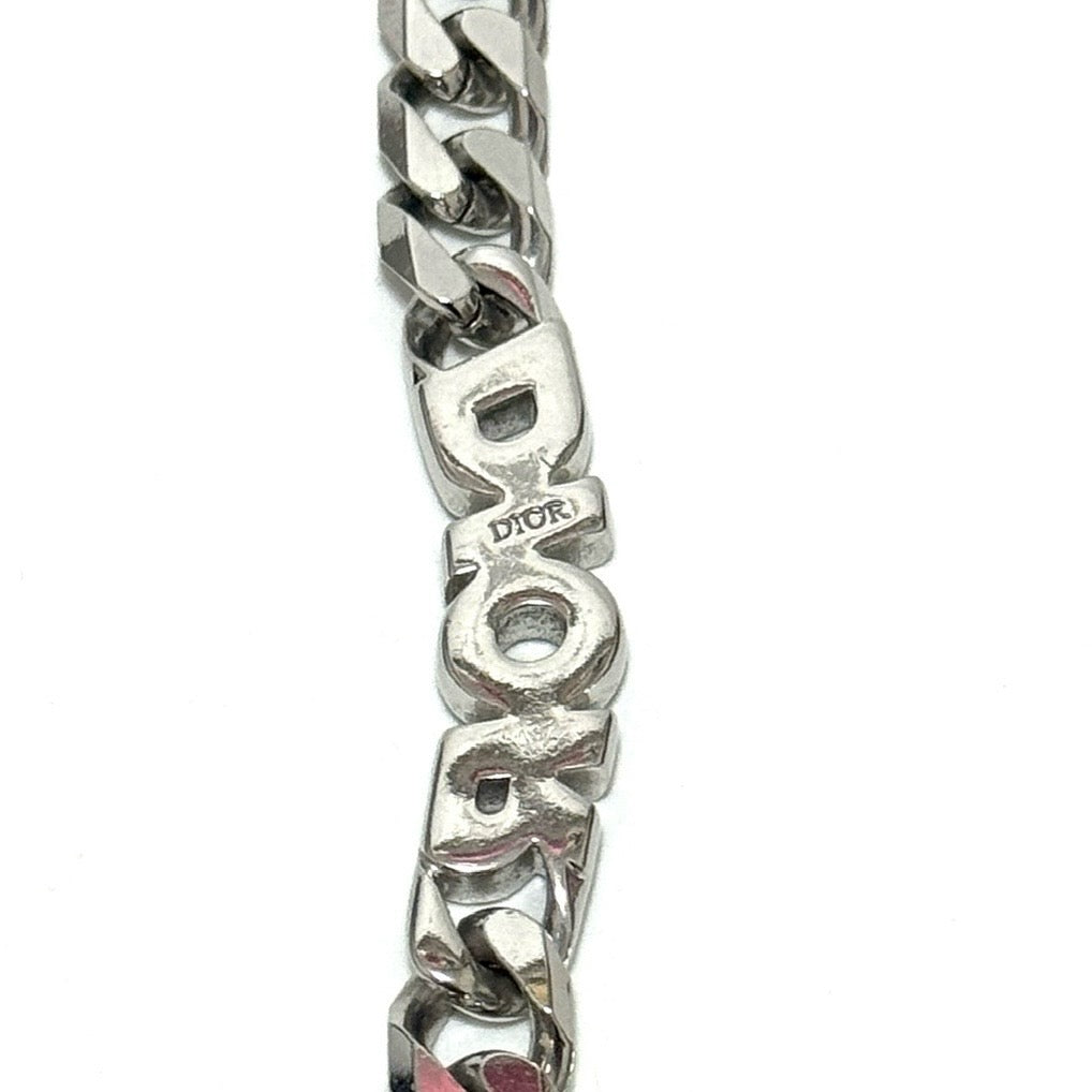ディオール DIOR チェーンリンク ネックレス ラインストーン シルバー B3234