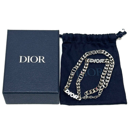 ディオール DIOR チェーンリンク ネックレス ラインストーン シルバー B3234