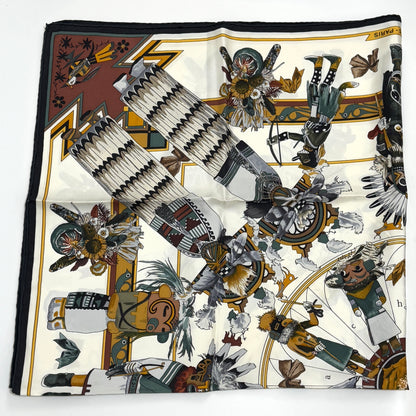 エルメス スカーフ カレ90 Kachinas カチナ 民族 ホピ族 シルク E1026