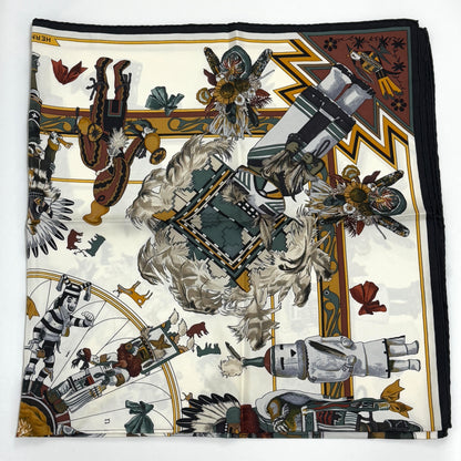 エルメス スカーフ カレ90 Kachinas カチナ 民族 ホピ族 シルク E1026