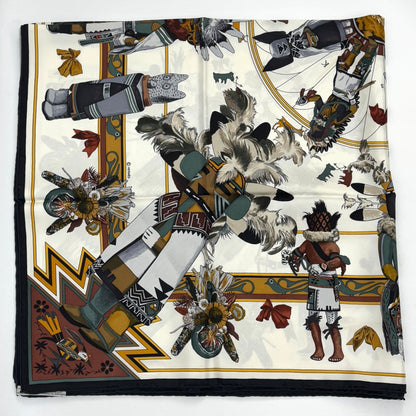 エルメス スカーフ カレ90 Kachinas カチナ 民族 ホピ族 シルク E1026