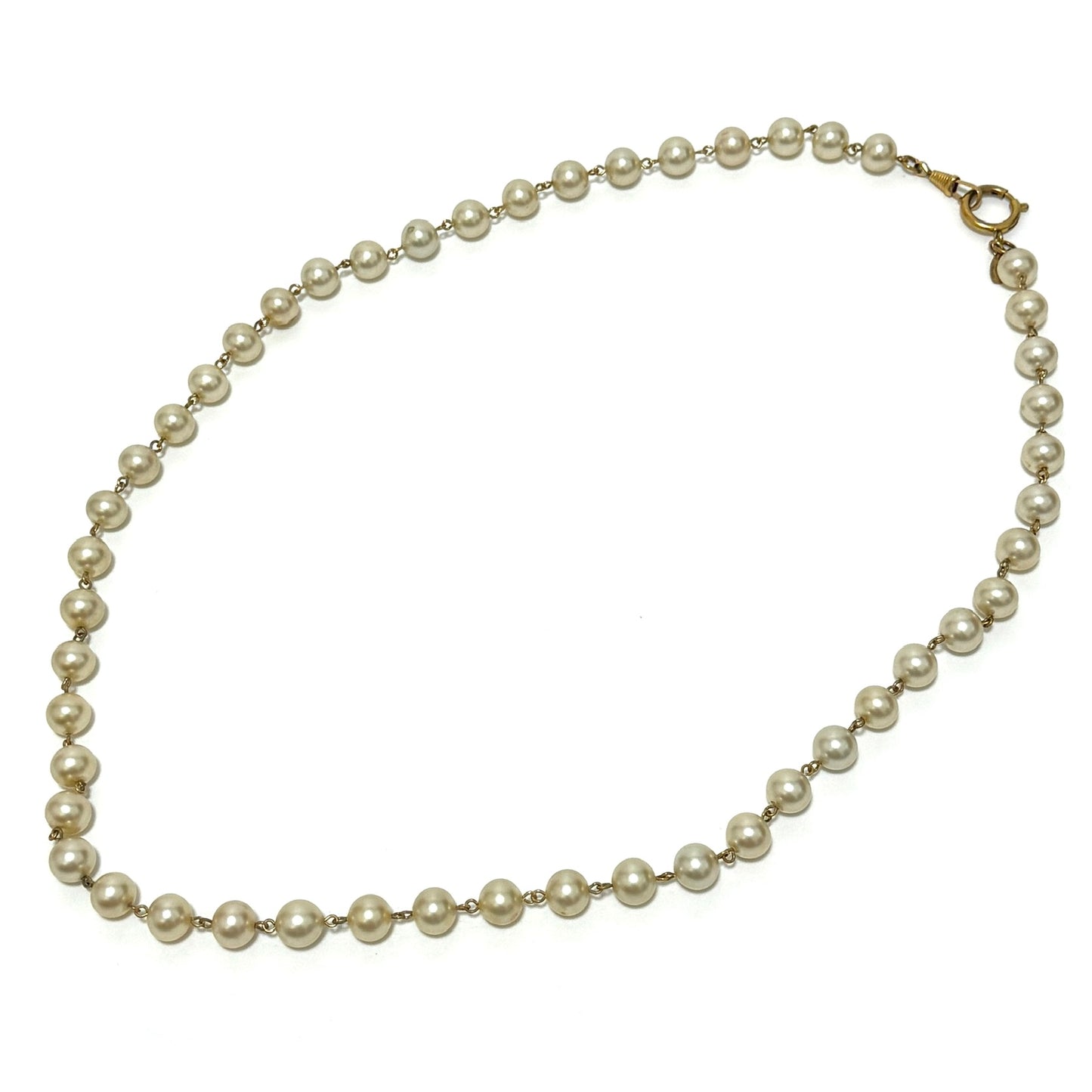 シャネル フェイクパール ロングネックレス GP ゴールド ヴィンテージ 約90ｃｍ E0851