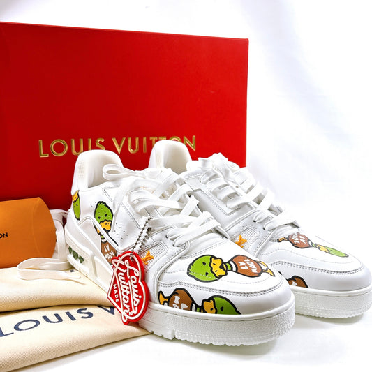 B1958 ルイヴィトン × NIGO LV トレイナーライン スニーカー ホワイト BM0281 サイズ6 1/2【買戻し対象】