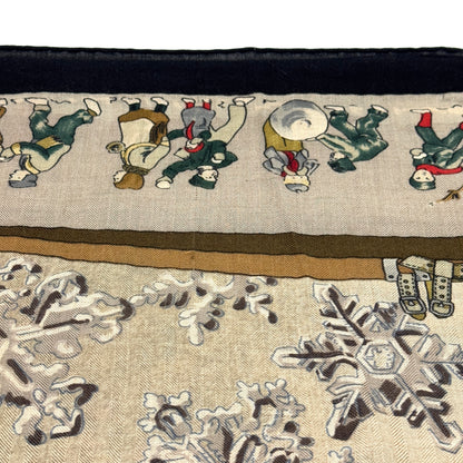 エルメス カレジェアン カレ140 去年の雪 シルク×カシミヤ ブラック E1842