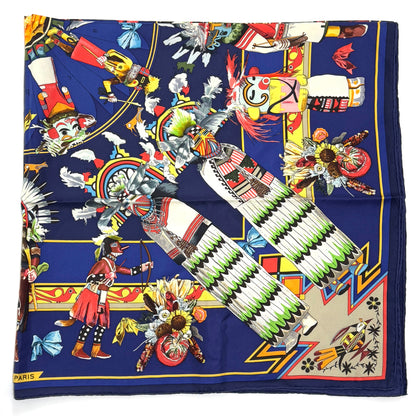エルメス スカーフ カレ90 Kachinas カチナ 民族 ホピ族 シルク E1832