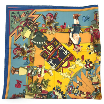 エルメス スカーフ カレ90 Kachinas カチナ 民族 ホピ族 シルク E1855