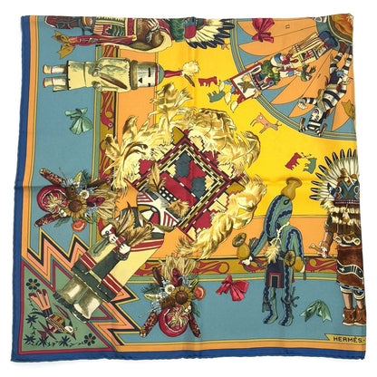 エルメス スカーフ カレ90 Kachinas カチナ 民族 ホピ族 シルク E1855