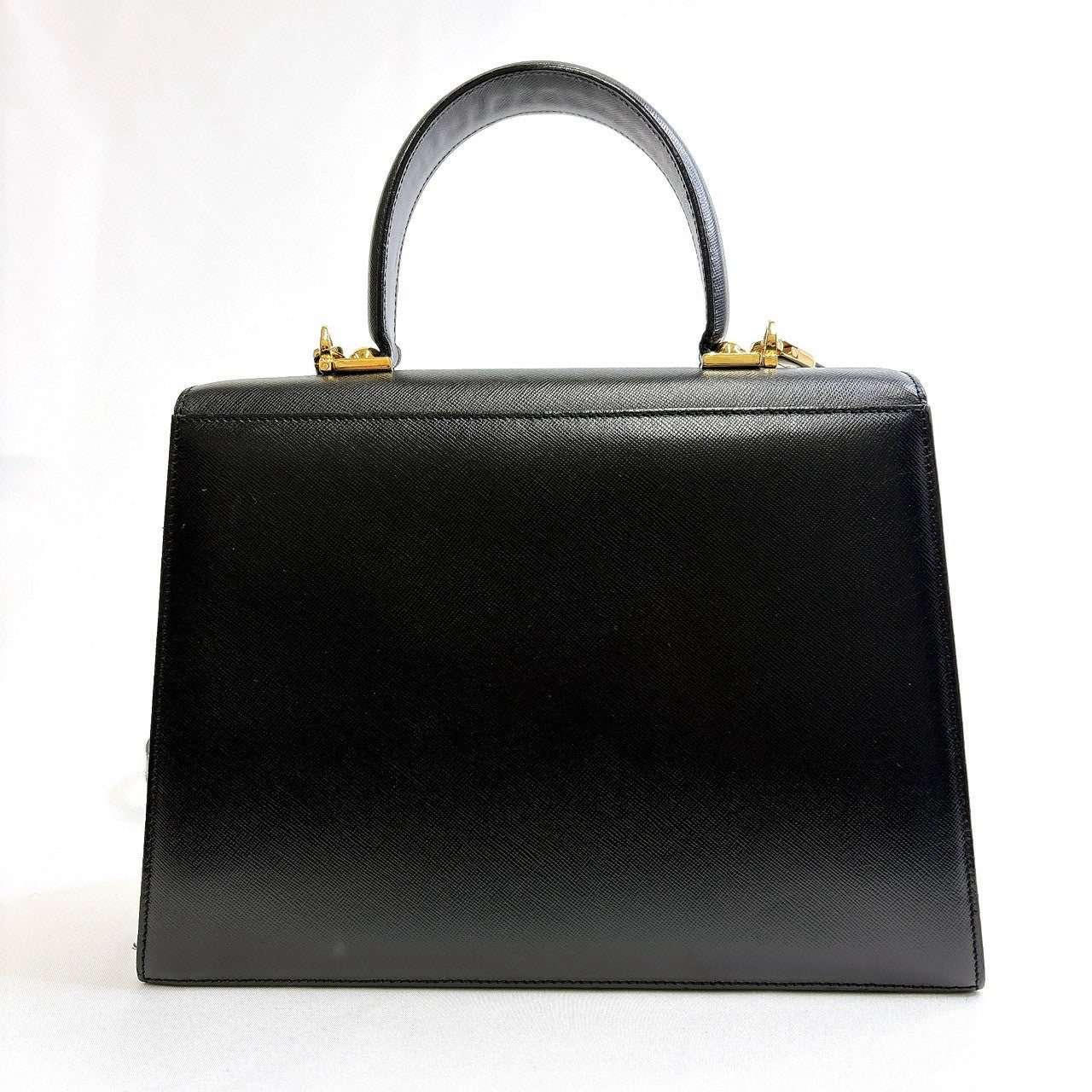B0642 フェラガモ ガンチーニ 2way サフィアーノ ハンドバッグ ブラック