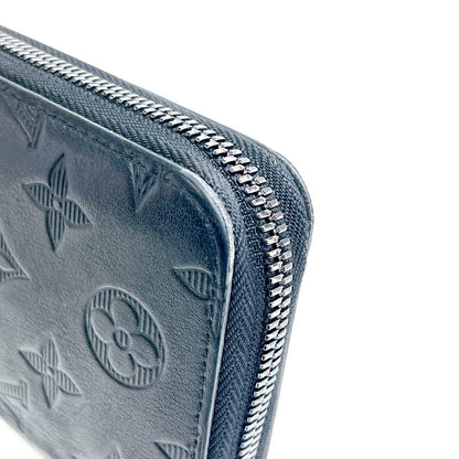 B0692 ルイヴィトン モノグラム シャドウ ジッピーヴェルティカル ブラック 長財布 RFID