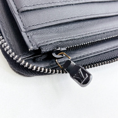 B0692 ルイヴィトン モノグラム シャドウ ジッピーヴェルティカル ブラック 長財布 RFID