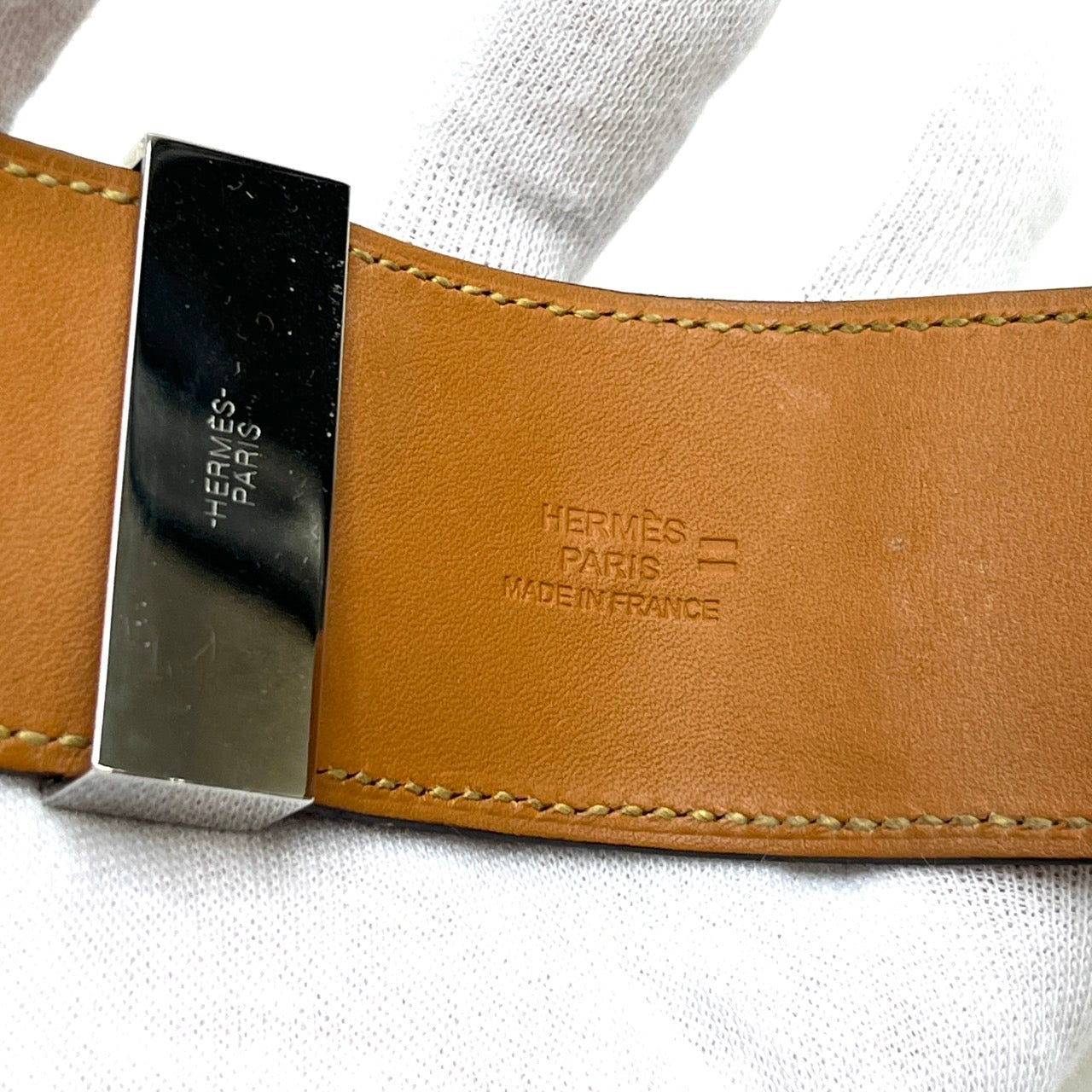 B2354 エルメス コリエドシアン C刻 ブレスレット バングル T2 リザード ベージュ【買戻し対象】
