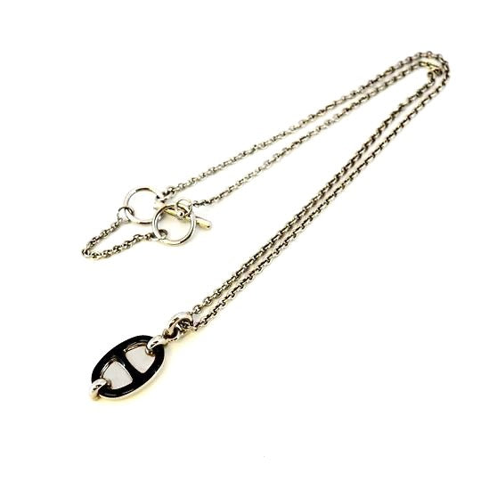 エルメス ネックレス ミニマイヨンPM メタル シルバー ブラック B3187