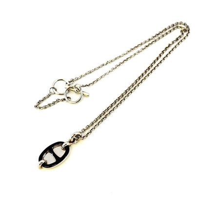 エルメス ネックレス ミニマイヨンPM メタル シルバー ブラック B3187