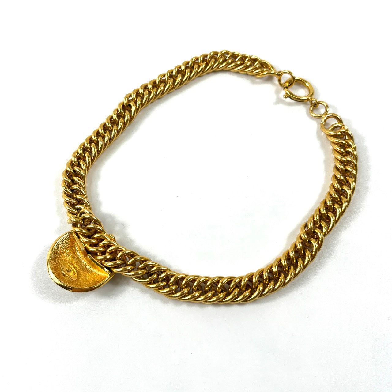 シャネル メダリオン カンボン ロゴ ネックレス ヴィンテージ 刻印3874 【買い戻し対象】 B3206