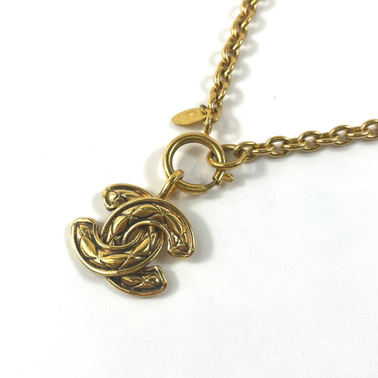 シャネル ココマーク マトラッセ ネックレス ヴィンテージ ゴールド 【買い戻し対象】 B2505