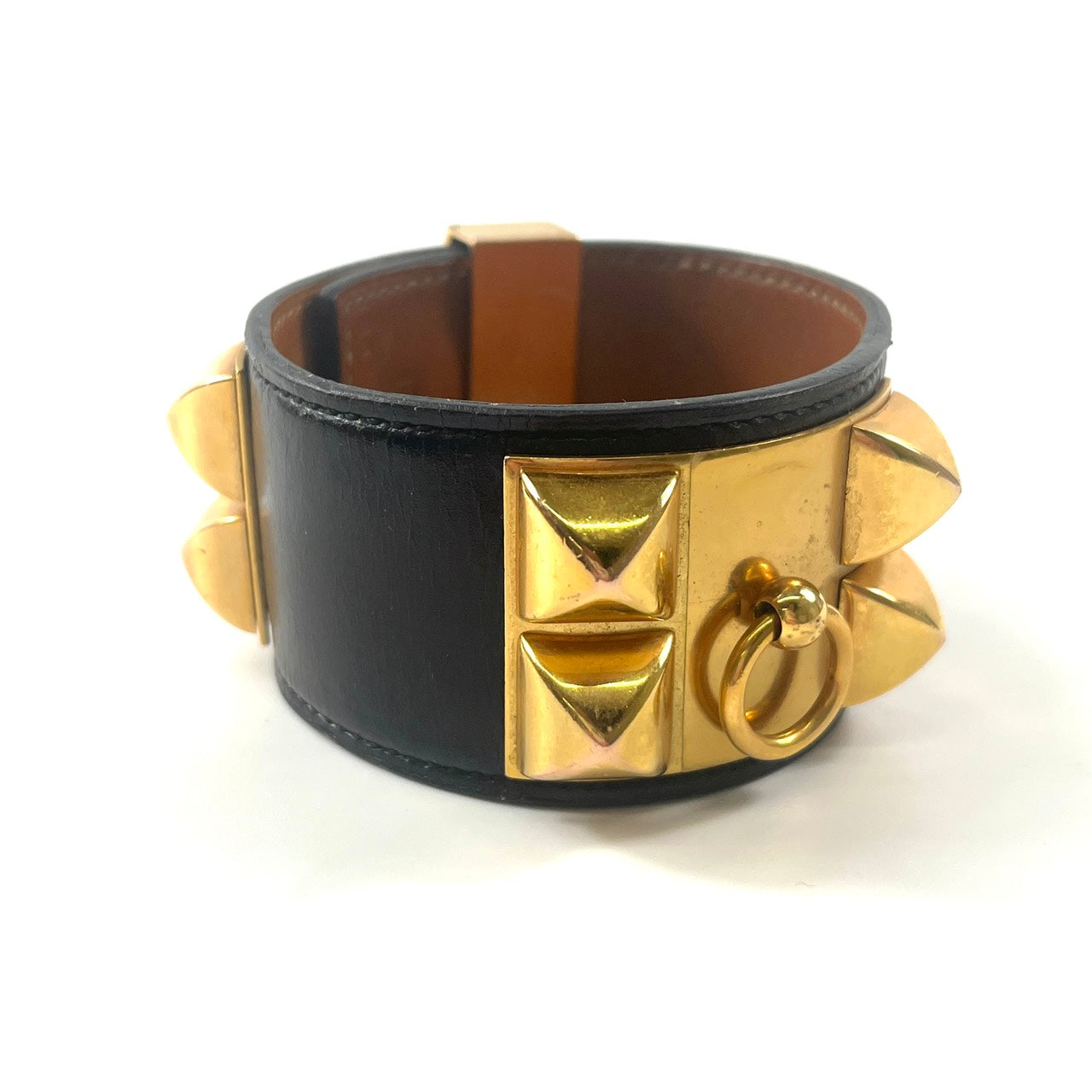 エルメス コリエドシアン ブレスレット A刻印 ブラック×ゴールド ブレスレット・バングル サイズL 【買い戻し対象】 B3291