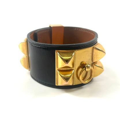 エルメス コリエドシアン ブレスレット A刻印 ブラック×ゴールド ブレスレット・バングル サイズL 【買い戻し対象】 B3291
