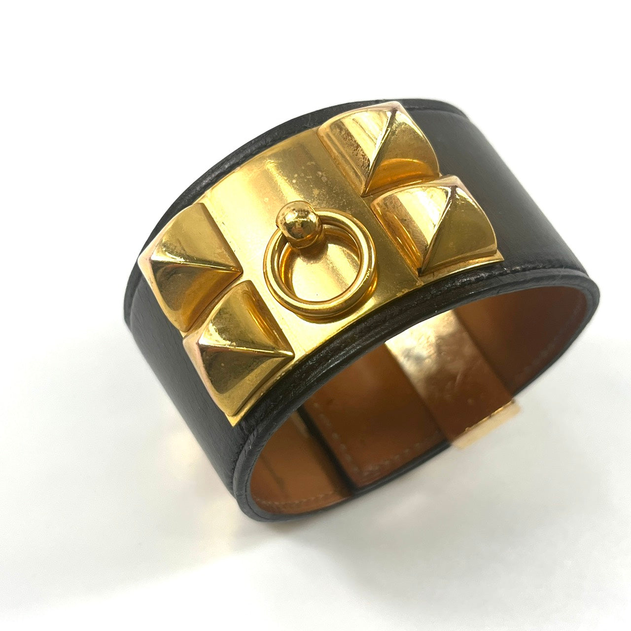 エルメス コリエドシアン ブレスレット A刻印 ブラック×ゴールド ブレスレット・バングル サイズL 【買い戻し対象】 B3291