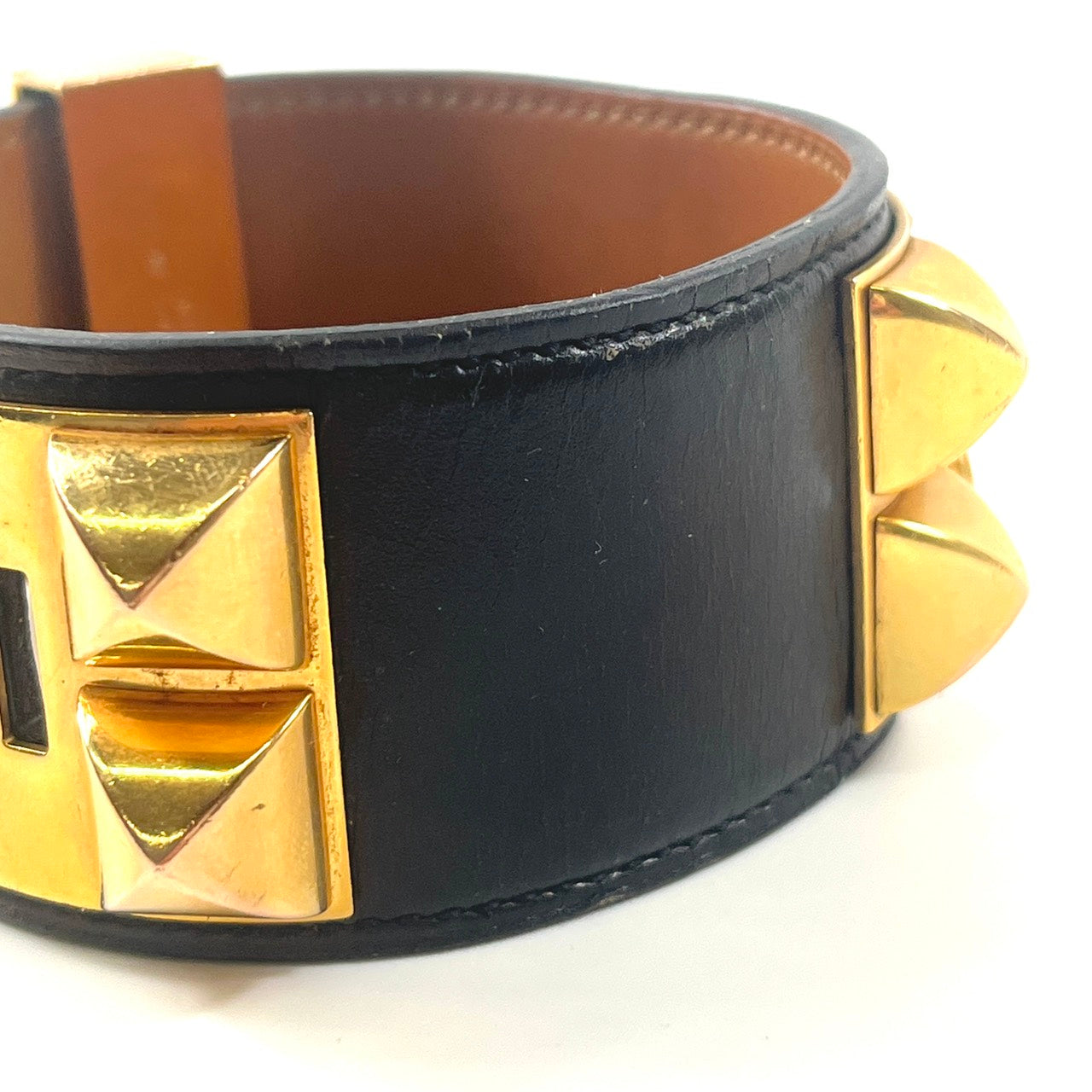 エルメス コリエドシアン ブレスレット A刻印 ブラック×ゴールド ブレスレット・バングル サイズL 【買い戻し対象】 B3291