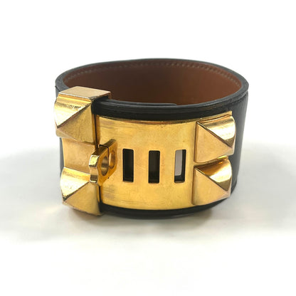 エルメス コリエドシアン ブレスレット A刻印 ブラック×ゴールド ブレスレット・バングル サイズL 【買い戻し対象】 B3291