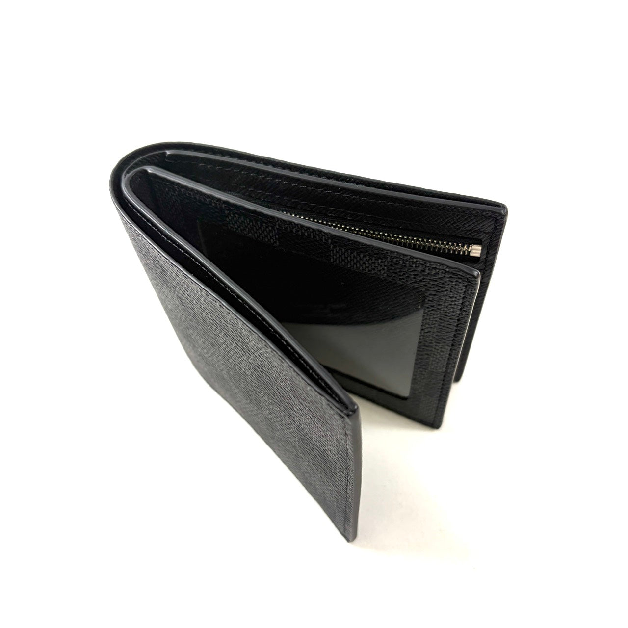 E3661 ルイヴィトン N60053 ポルトフォイユ･アメリゴ NM ダミエグラフィット 二つ折り 財布 ウォレット メンズ ブラック ICチップ