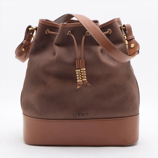 A2546 LOEWE ロエベ ベラスケス 巾着 レザー ショルダーバッグ ブラウン