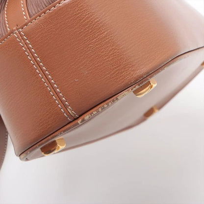 A2546 LOEWE ロエベ ベラスケス 巾着 レザー ショルダーバッグ ブラウン